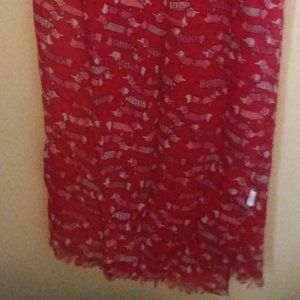 Red Scarf with Small Chihuahuas On it